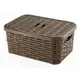 Корзина с крышкой ротанг Ucsan Рlastik M-067-Brown коричневая