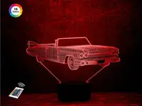 3D ночник "Автомобиль 15" (УВЕЛИЧЕННОЕ ИЗОБРАЖЕНИЕ) + пульт ДУ + сетевой адаптер +батарейки (3ААА)  3DTOYSLAMP