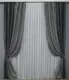 Комбинированные (2шт. 1,5х2,8м.) шторы, лен. Цвет сине-графитовый с серым. Код 014дк (1262-1264ш) 10-960