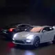Модель автомобиля Porsche Panamera RESTEQ 1:32 — розовая инерционная машинка с открывающимися дверями, звуком и светом