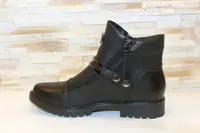 Ботинки женские черные на молниях Д606