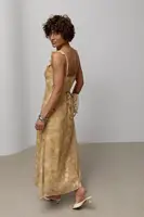 Шифонова квіткова сукня - гірчичний цвет, ONE SIZE (є розміри)