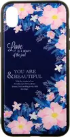 Чехол-накладка TOTO Glass Fashionable Case Apple iPhone XR Flower on Blue