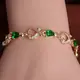 Браслет женский с зелеными и белыми камнями код 619