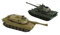 Танковий бій на радіокеруванні Battle Tanks, акумулятори 4.8 V, пульти 2.4 GMHz, звуки, рухлива башта. Hakki (36820)