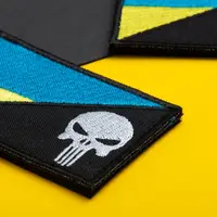 Набір шевронів 2 шт з липучкою Прапор України та Череп Карателя Punisher 5х8 см патч нашивка шеврон Каратель