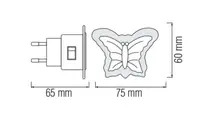 Нічник Horoz LED 0,3W 20Lm 220-240V 60x75мм. метелик червоний