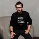 Свитшот "Е*ать Б*ять Пи**ец" унисекс, Черный, XXL, русский