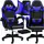 Крісло геймерське PLAYER з підставкою для ніг та масажем Blue/Black (100002), регульована висота сидіння, пластикові колеса