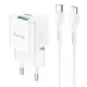 Адаптер сетевой HOCO Type-C to Lightning Cable Prestige charger set N20 |1USB/1Type-C, 20W, 3A, QC/PD|