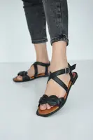 Женские босоножки кожаные летние черные Leader Style 2992 (38)