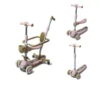 Самокат "Dinosaur" 5 в 1. З підсвічуванням, з музикою, з бортиком. Pink (881204003)