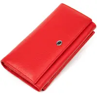 Женский кожаный кошелек для карт купюр и монет ST Leather 19376 Красный