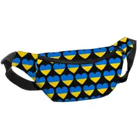 Сумка-бананка Bumbag унисекс на пояс и через плечо Патриотические сердца 27x16 см