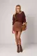 Укорочена жіноча кофта з альпаки - темно-коричневий цвет, S