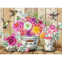 Алмазная мозаика "Фиолетовая эстетика цветов", 30х40 см