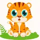 Набір для розпису по номерах "Тигреня" розміром 20х20 см