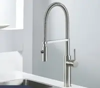 Змішувач латунний для раковини висувний злив кран два режими води обертовий WanFan Нікель