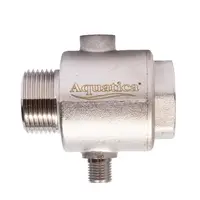 Соединитель пятивыводной + обратный клапан 80мм M1”×F1”×F1”×M1/4”×F1/4” Silver 480г AQUATICA (779601)