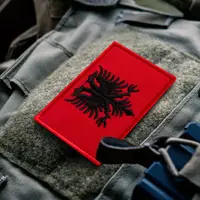 Набір шевронів 2 шт на липучці Прапор Албанії 5х8 см вишитий патч нашивка шеврон Албания