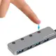 USB hub Acasis HS-080S на 4 порти USB 3.0 з кнопками вимкнення Сріблястий
