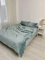 Постільна білизна плюшева євро Dushka Home 20842 200х220 см бірюзова