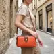 Яркий клатч с интересной защелкой из натуральной кожи Vintage 22424 Оранжевый