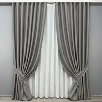 Комплект штор (2шт. 2х2,9м.) з преміальної тканини рогожка “TERRA LUXE”. Колір сірий. Код 1862ш 32-196