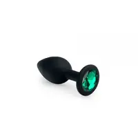 Анальная пробка, Black Silicone Emerald, M