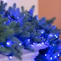 Гірлянда нитка 10м на 200 LED лампочок світлодіодна чорний провід 8 режимів роботи Синій M200LEDBL