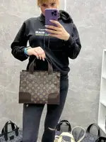 Коричневі літери - cтильна молодіжна зручна сумка у стилі Tote Bag 0430-2
