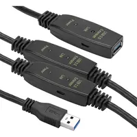 Активный удлинитель PowerPlant USB 3.0 AM – AF, 20 м