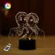 3D ночник "Виктор Никифоров и Юри Кацуки"(УВЕЛИЧЕННОЕ ИЗОБРАЖЕНИЕ)+ пульт ДУ+сетевой адаптер+батарейки (3ААА)