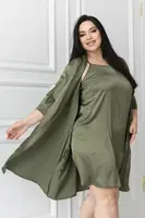 Сорочка та халат XXL+ К1021н Хакі