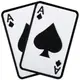 Набор шевронов 2 шт с липучкой Карта Туз Пик, Ace of Spades, 5х8 см белый вышитый патч нашивка шеврон