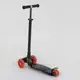 Самокат детский пластмассовый с алюминиевой трубкой руля + 4 колеса Black/Red (74310)