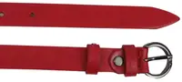 Кожаный женский ремень поясок Skipper красный 2 см 1322-20-1