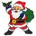 Силиконовая наклейка на стекло "Санта Клаус с мешком" 13-64-03, 20 х 25 см
