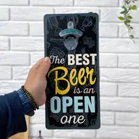 Открывалка для бутылок настенная The best beer is an open one 32х15 см (ODP_20J008)