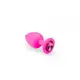 Анальная пробка с розовым кристаллом Soft Silicone Pink Silicone Pink-Rhodolite, S