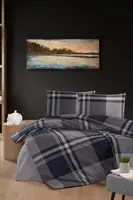 Фланелева постільна білизна сімейна First Choice Flannel Velor Navy Blue 160х220см (2 шт)