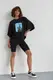 Костюм с футболкой oversize и велосипедками - черный цвет, L