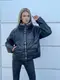 Куртка женская черная экокожа еврозима код П624