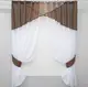 Кухонные шторы (290х170см.) с ламбрекеном, на карниз 1-1,5м. Цвет белый с венге. Код 00к 59-549