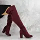 Женские ботфорты на каблуке Fashion Caitlyn 1442 39 размер 25 см Бордовый