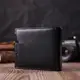 Качественный горизонтальный бумажник из натуральной кожи ST Leather 22455 Черный
