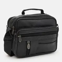 Мужская кожаная сумка Borsa Leather K16688-2bl-black
