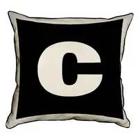 Подушка с мешковины Английская буква C 45x45 см (45PHB_ABC006_WH)