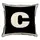 Подушка с мешковины Английская буква C 45x45 см (45PHB_ABC006_WH)