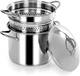 Кастрюля с крышкой для пасты с термодиффузором на дне Barazzoni Inox 401048022 22 см 6 л серебристая